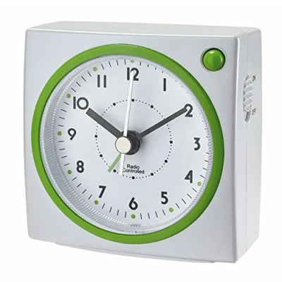 Obrázek TFA Dostmann Rádiový budík s podsvícením, 60. 1516. 04, funkcí snooze, zelený/bílý, D 77 x Š 43 V 78 mm
