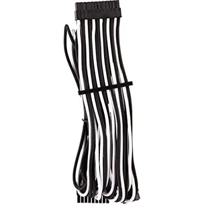 Obrázek Corsair Premium Sleeved 24 pin pólový ATX kabel typ 4 (generace série) bílý/černý