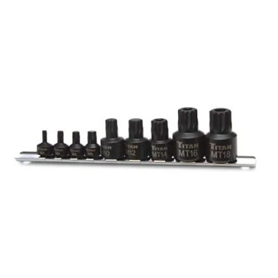 Obrázek Titan 16138 Dreifach Vierkant Bit Steckschlüssel Set, 9 teilig