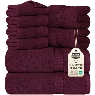 Obrázek Utopia Towels 8dílná sada ručníků (Burgund)