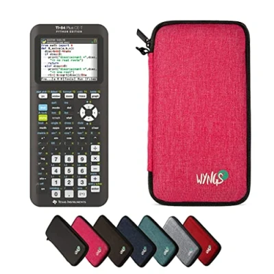 Obrázek TI 84 Plus CE T Python Edition vč. WYNGS ochranné pouzdro růžové grafická kalkulačka Basic Set