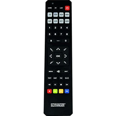 Obrázek Schwaiger UFB4801031 8 v 1 předprogramované univerzální dálkové ovládání, černé