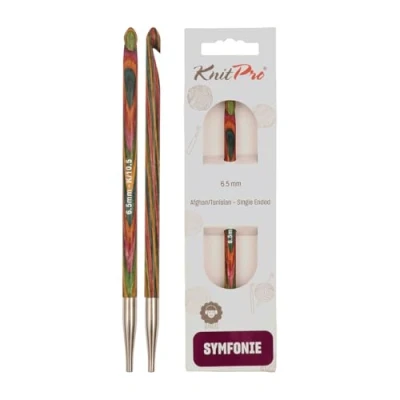 Obrázek KnitPro K20750 Afghan Tuniská háčkovací jehla, dřevo, vícebarevná, 6,5 mm