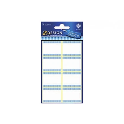 Obrázek AVERY Zweckform 59371 mrazicí etikety 40 nálepek (odolné vůči teplotám do 20 C, 28 x 36 mm, bílá modrá, popisovatelné, odolné proti mražení, etiketa pro domácnost, hluboký chlazení,