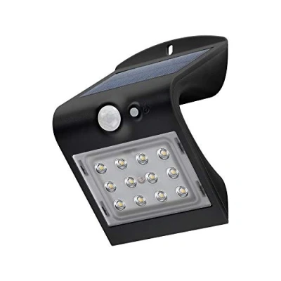 Obrázek Goobay 45801 LED solární světlo, venkovní reflektor s detektorem pohybu, / 1,5 W lampa IP65 zahradní zářič pohybu PIR senzorem černá