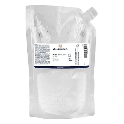 Obrázek Naissance Gel Aloe Vera (č. 707) 500 g EKO doplňovací sáček chladivý, uklidňující a hydratační, po opalování, pro všechny typy pleti, obličej, tělo vlasy bez krutosti veganský