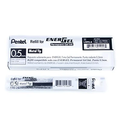 Obrázek Pentel 0,5 mm Energel Permanent Ink náhradní patrony, černý (, 12 ks pro pěstování)