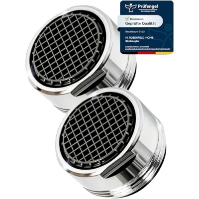Obrázek 2 ks velmi úsporný regulátor proudu M24 průtok vody 5 l/min High Tech Anticalk vodovodní kohoutek síto s kulovým filtrem perlátor z chromované mosazi nástavec pro