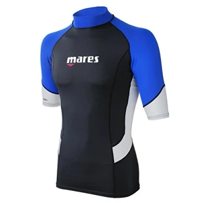 Obrázek Mares Pánský Rash Guard Trilastic 412552, krátký rukáv, neoprénový oblek, modrá, velikost x small