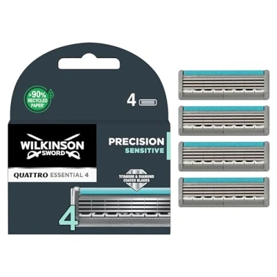 Obrázek Wilkinson Sword Quattro Titanium Sensitive Břity Sensitive. 4 kusy kusy.