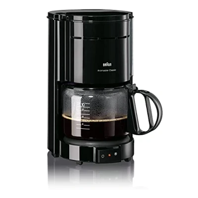 Obrázek kávovar Braun KF 47 BK na překapávanou kávu se skleněnou konvicí pro klasickou kávu, aromatická káva díky systému OptiBrew, zastavení kapání, automatické vypnutí, černý