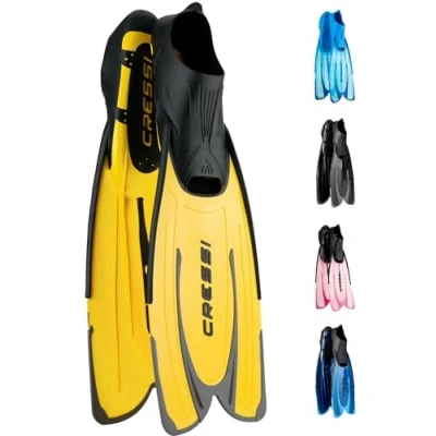 Obrázek Cressi Unisex Premium Flossen Self Adjusting pro potápění, apnoe, šnorchlování a plavání, 100% bavlněný žebrovaný úplet, modrý, 35/36