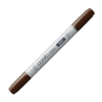 Obrázek COPIC Ciao Marker typ E 47, tmavě hnědá, univerzální popisovač rozložení, se středně širokým a jedním štětcovým hrotem