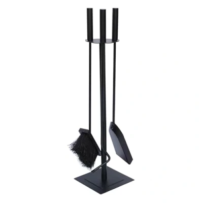 Obrázek JVL Malham Kissen modernes Kaminbesteck Werkzeug Set, Stahl, schwarz, 15 x 61 cm, 3 Stück