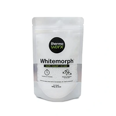 Obrázek Thermoworx Whitemorph, weiß, 100 g Handformbarer Biokunststoff zum Schmelzen, Schimmel und Wiederverwendung