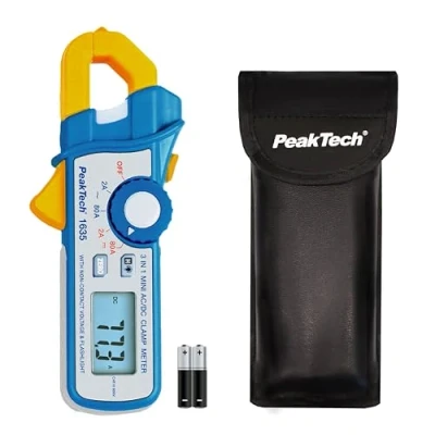 Obrázek PeakTech P 1635 digitální proudové kleště přesné měřicí pro tečný proud a netěsný spolehlivý ampérmetr s rozlišením 1 mA NCV Ac Dc včetně ochranného