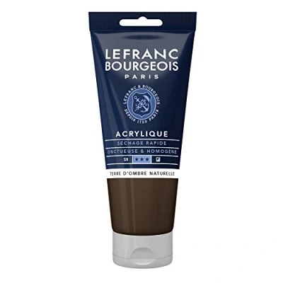 Obrázek Lefranc Bourgeois 300428 Fine akrylová barva Umbra Natur, 80ml tuba, krémová na vodní bázi, rychleschnoucí, stálá světle, voděodolná