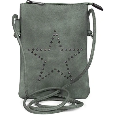 Obrázek styleBREAKER Mini Bag taška přes rameno s nýty ve tvaru hvězdy, rameno, kabelka, taška, dámská 02012235, Šedá Modrá