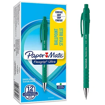 Obrázek Paper Mate Flexgrip Ultra kuličkové pero střední hrot (1,0 mm) zelená balení 12 ks