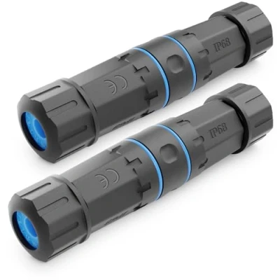 Obrázek deleyCON 2 kusy CAT 6 síťový kabel spojka LSA Outdoor LAN DSL instalační konektor IP68 ochrana proti vodě prachu STP Ethernet prodloužení venkovní černý