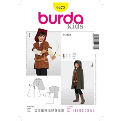 Obrázek Burda střihová předloha 9472 Robin, Cape, Wams vel. 122 170