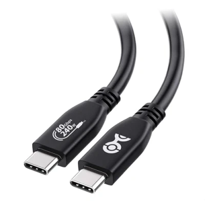 Obrázek Cable Matters [Certifikace USB IF] 80 Gbps 4 kabel 1,2 m, podporuje až [8K@120Hz/4K@480Hz video, 240W nabíjení, přenos dat Gbps] kabel, černý, kompatibilní s Thunderbolt
