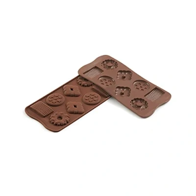 Obrázek Silikomart 22.125.77.0065 SCG25 CHOCO BISCUIT SILICONE MOULD 49X29 H 6,8 mm