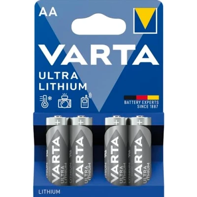 Obrázek VARTA Baterie AA, 4 kusy, Ultra Lithium, 1,5 V, ideální pro digitální fotoaparát, hračky, GPS přístroje, sportovní a outdoorové použití