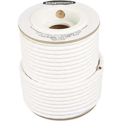 Obrázek Amazon Basics Kabel reproduktoru 14 AWG (1,63 mm), 99,9 % bezkyslíkatá měď, 30,5 m, bílý