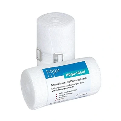 Obrázek Höga Ideal, trvale elastická ideální bandáž, 8 cm x 5 m, s krátkým roztažením, cca 95% roztažnost, balení. 2 ks. (2 1 obvaz)