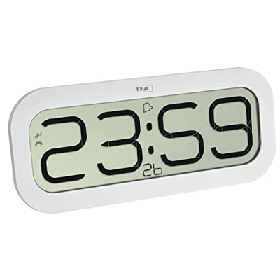Obrázek TFA Dostmann Digitální nástěnné hodiny s hodinovým úderem Bim Bam, 60. 4514. 02, rádiové 5 různými hodinovými délkami (Big Ben, pták, kukačka, zvonky, zvuková mísa), funkce budíku, LED