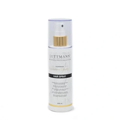 Obrázek LUTTMANN® Hair Spray Natural &amp; Synthetic vlasový sprej 200 ml perfektní přilnavost a přirozený lesk pro vlasové systémy, příčesky, paruky z umělých vlasů pravých