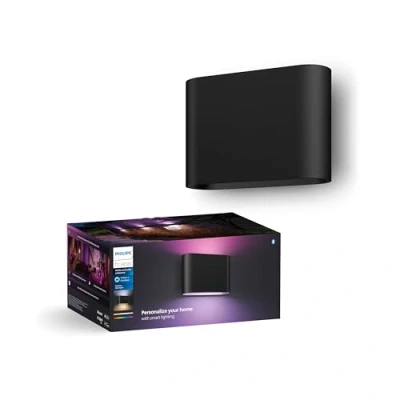 Obrázek Philips Hue Chytré nástěnné svítidlo Dymera uvnitř i venku bílé a barevné světlo Pohlcující vnitřní venkovní lampa IP44 vodotěsné hlasové ovládání pomocí Alexa, Apple Home &amp; Google Assistant