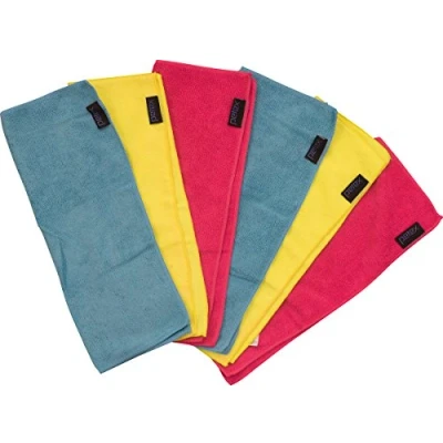 Obrázek Petex 432260 čisticí hadřík z mikrovlákna, balení po 6 ks, cca 40 x 30 cm červená žlutá, 2 modrá