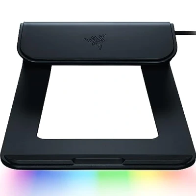 Obrázek Razer stojan na notebook Chroma V2 ergonomický laptop s 3x USB rozbočovačem (2X A, 1x C, HDMI, úhel sklonu 18 stupňů, hliník a design) černý