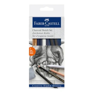 Obrázek FABER CASTELL 114002 Sada uhlíků Sketch Zlatá faber, 7dílná