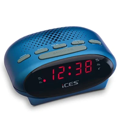Obrázek iCES ICR 210 Rádiobudík (2x budík, funkce odložení, časovač vypnutí) modrý