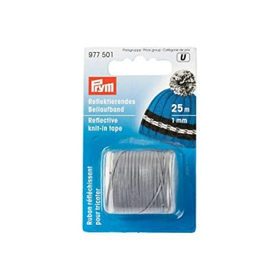 Obrázek Prym 977501 Reflektierende Strick Gewinde Mischgewebe, Polyester, Mehrfarbig, 1 mm 25 m