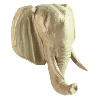 Obrázek Décopatch MA024O nosič M z papírmače, trophé slon, 35 x 31 17 cm, k ozdobení a zavěšení, hnědá v kartonu