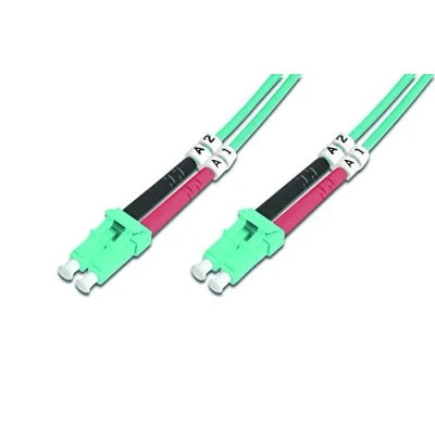 Obrázek DIGITUS DK 2533 07/3 kabel z optických vláken OM3 7 m LC na Duplex LWL 1/10/40/100 Gbit/s MM Multimode optický LAN typ vláken: 50/125 µ tyrkysová (Aqua)