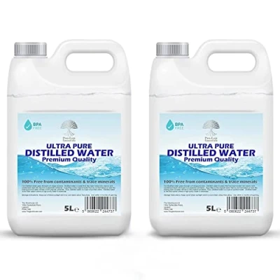 Obrázek Destilliertes Wasser, 100 % reine Premium Qualität, ideal für CPap, Bügeleisen, Luftbefeuchter, Reinigung, Motoren und mehr, hergestellt in Großbritannien (10 Liter)