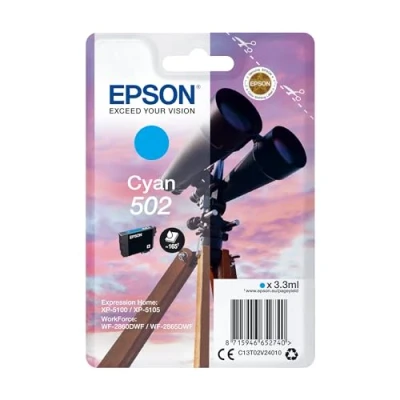 Obrázek Epson Originální inkoustový dalekohled 502 Singlepack Azurová standard, XP 5100 5105 5150 5155 WF 2860DWF 2865DWF 2880DWF 2885DWF, ReadyPrint Flex Tarify inkoustu