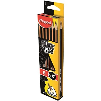 Obrázek Maped M850024 Bleistifte Black&#039;Peps, B, 12 Stück, schwarz/orange