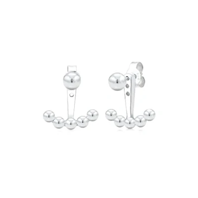 Obrázek Elli Náušnice dámské Ear Jacket koule Trend ze sterlingového stříbra 925, Fazetový brus, Bez