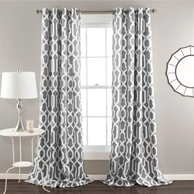 Obrázek Lush Decor Curtains Room Darkening Window Panel Set for Living, Dining, Bedroom (Pair), Polyester, Black, 52W x 84L