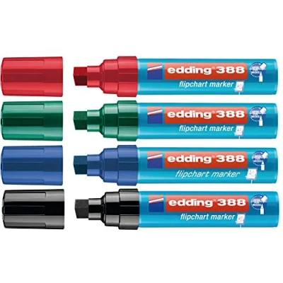 Obrázek edding Popisovač flipchartu 388 tříděný, klínový hrot 4,012,0 mm, 4 ks