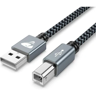 Obrázek USB Kabel tiskárny, skeneru 2. 0 【3M】 A na B tiskárnu PC tiskárna Cable kompatibilní s HP, Dell, Canon, Lexmark, Xerox, Brother, Samsung atd