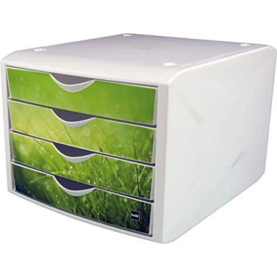 Obrázek helit H6129626 Zásuvkový box, &quot;the chameleon&quot;, 4 zásuvky, bílá/malina