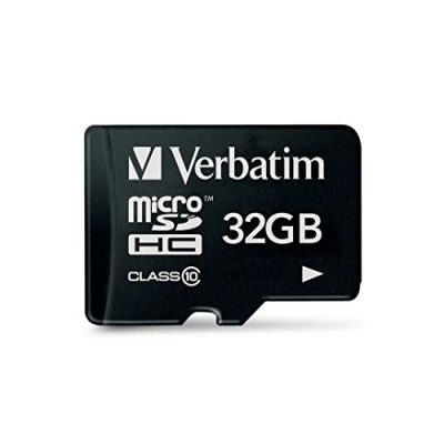 Obrázek Verbatim Paměťová karta Premium micro SDHC, 32 GB, paměť dat pro nahrávání fotografií a videí, SD v černé barvě, ideální mobilní telefon, fotoaparát nebo tablet