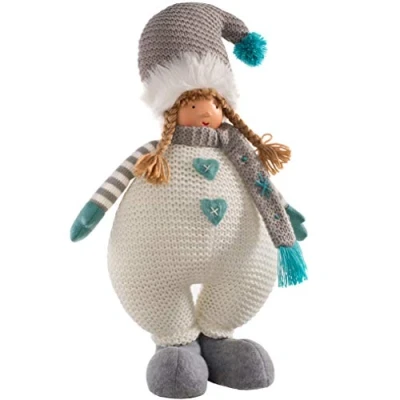 Obrázek WeRChristmas Stehendes Weihnachts Mädchen Figur, Mehrfarbig, 44 cm